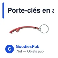 Porte-clés en aluminium personnalisable avec décapsuleur - Amaniavec logo - Miniature 11