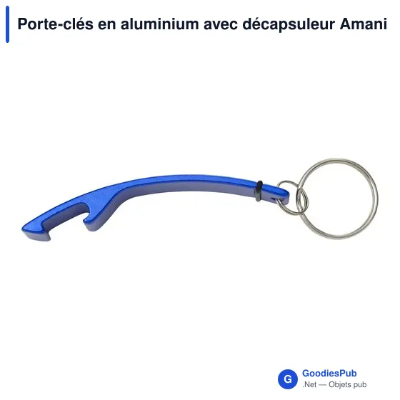 Porte-clés en aluminium personnalisable avec décapsuleur - Amaniavec logo - Image 12