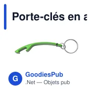 Porte-clés en aluminium personnalisable avec décapsuleur - Amaniavec logo - Miniature 6