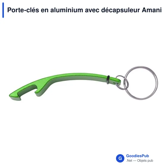 Porte-clés en aluminium personnalisable avec décapsuleur - Amaniavec logo - Image 6