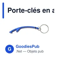Porte-clés en aluminium personnalisable avec décapsuleur - Amaniavec logo - Miniature 7