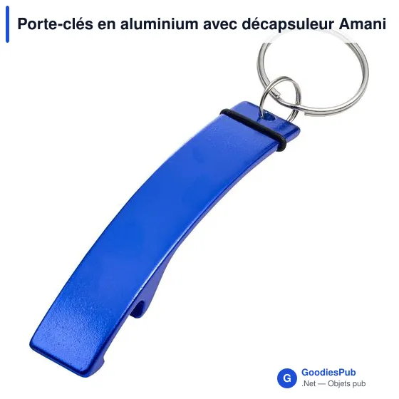 Porte-clés en aluminium personnalisable avec décapsuleur - Amaniavec logo - Image 8