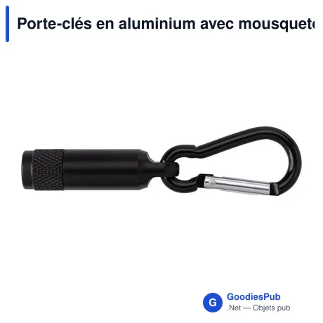 Porte-clés en aluminium avec mousqueton Tracy
