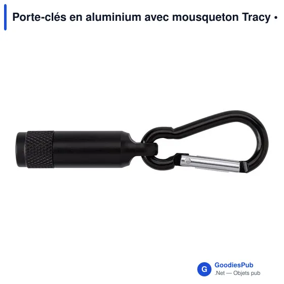 Porte-clés en aluminium avec mousqueton Tracy - Image 1