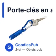Porte-clés en aluminium avec mousqueton Tracy - Miniature 11