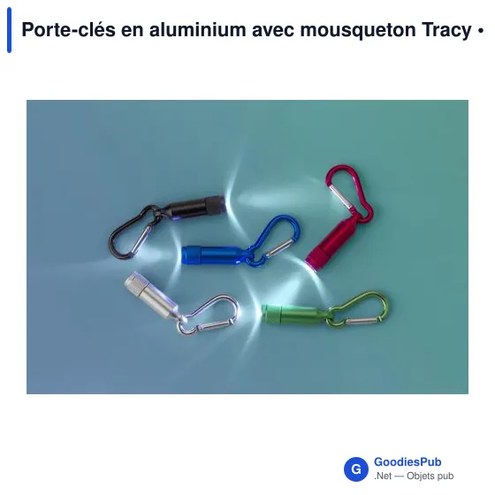 Porte-clés en aluminium avec mousqueton Tracy - Image 12