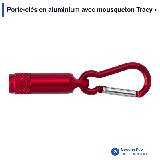 Porte-clés en aluminium avec mousqueton Tracy - Image 5