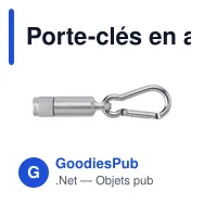 Porte-clés en aluminium avec mousqueton Tracy - Miniature 9