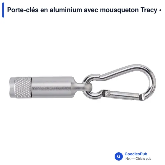 Porte-clés en aluminium avec mousqueton Tracy - Image 9