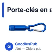 Porte-clés en aluminium avec mousqueton Tracy - Miniature 10