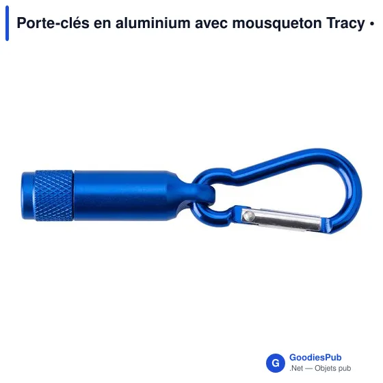 Porte-clés en aluminium avec mousqueton Tracy - Image 10
