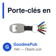 Porte-clés en aluminium personnalisable avec décapsuleur et logo - Miniature 1