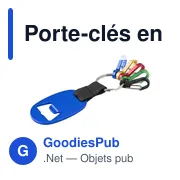 Porte-clés en aluminium personnalisable avec décapsuleur et logo - Miniature 2