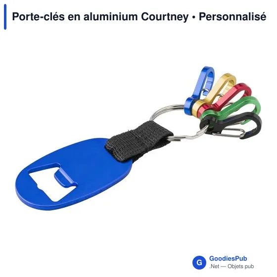 Porte-clés en aluminium personnalisable avec décapsuleur et logo - Image 2