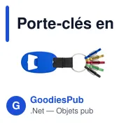 Porte-clés en aluminium personnalisable avec décapsuleur et logo - Miniature 3