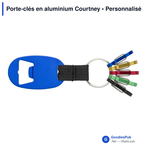 Porte-clés en aluminium personnalisable avec décapsuleur et logo - Image 3