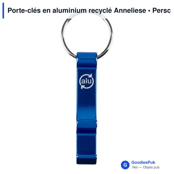 Porte-clés en aluminium recyclé Anneliese - Image 4