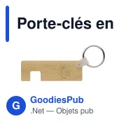 Porte-clés personnalisable en bambou avec support de téléphone - Orlandoavec logo - Miniature 1