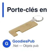 Porte-clés personnalisable en bambou avec support de téléphone - Orlandoavec logo - Miniature 2