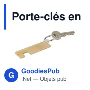 Porte-clés personnalisable en bambou avec support de téléphone - Orlandoavec logo - Miniature 3