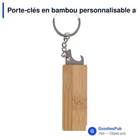 Porte-clés en bambou personnalisable avec décapsuleur - Klausavec logo