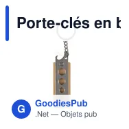 Porte-clés en bambou personnalisable avec décapsuleur - Klausavec logo - Miniature 2