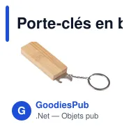 Porte-clés en bambou personnalisable avec décapsuleur - Klausavec logo - Miniature 3