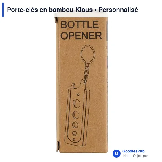 Porte-clés en bambou personnalisable avec décapsuleur - Klausavec logo - Image 4