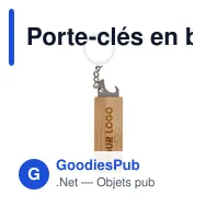 Porte-clés en bambou personnalisable avec décapsuleur - Klausavec logo - Miniature 5