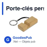 Porte-clés personnalisable en bambou pour téléphone portable avec logo - Bamboo Mobile - Miniature 2