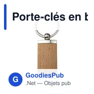 Porte-clés en bois et métal personnalisable avec logo - Jennie - Miniature 1
