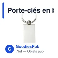 Porte-clés en bois et métal personnalisable avec logo - Jennie - Miniature 2