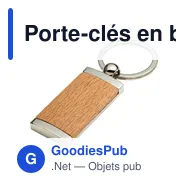 Porte-clés en bois et métal personnalisable avec logo - Jennie - Miniature 3