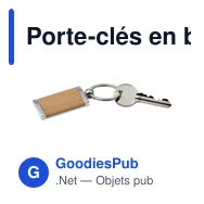 Porte-clés en bois et métal personnalisable avec logo - Jennie - Miniature 4