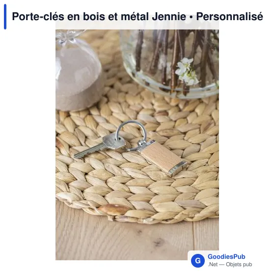 Porte-clés en bois et métal personnalisable avec logo - Jennie - Image 5