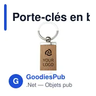 Porte-clés en bois et métal personnalisable avec logo - Jennie - Miniature 6