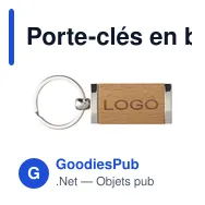 Porte-clés en bois et métal personnalisable avec logo - Jennie - Miniature 7