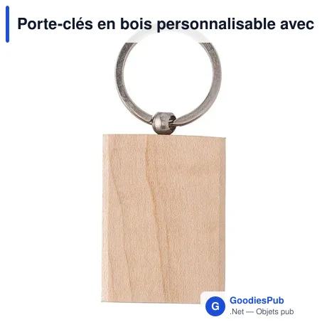 Porte-clés en bois personnalisable avec logo - Shania