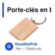 Porte-clés en bois personnalisable avec logo - Shania - Miniature 3