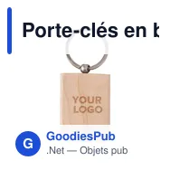 Porte-clés en bois personnalisable avec logo - Shania - Miniature 4