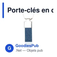 Porte-clés en denim personnalisable avec logo - Enzi - Miniature 1