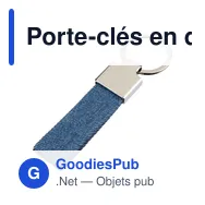 Porte-clés en denim personnalisable avec logo - Enzi - Miniature 2