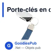 Porte-clés en denim personnalisable avec logo - Enzi - Miniature 3