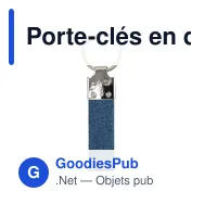 Porte-clés en denim personnalisable avec logo - Enzi - Miniature 4