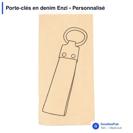 Porte-clés en denim personnalisable avec logo - Enzi - Image 5