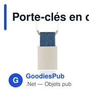 Porte-clés en denim personnalisable avec logo - Ori - Miniature 1