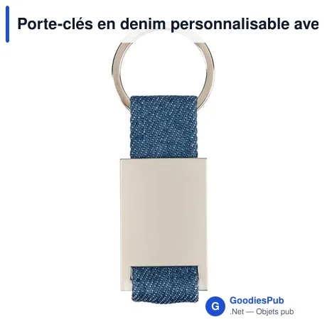 Porte-clés en denim personnalisable avec logo - Ori