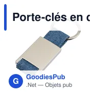 Porte-clés en denim personnalisable avec logo - Ori - Miniature 2