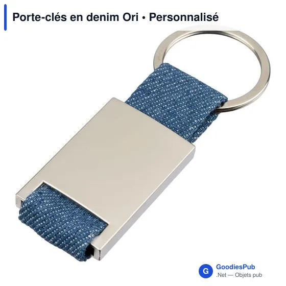 Porte-clés en denim personnalisable avec logo - Ori - Image 2
