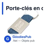 Porte-clés en denim personnalisable avec logo - Ori - Miniature 3